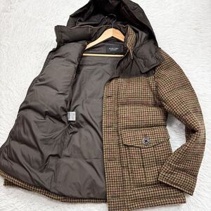 【極美品Lサイズ!!!】BURBERRY BLACK LABEL バーバリーブラックレーベル 3way ダウンジャケット チェック柄 千鳥柄 ブラウン 極暖 メンズ 