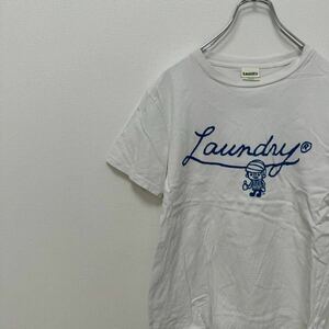 Laundry ランドリー Tシャツ 半袖 ホワイト プリントロゴ 両面プリント 綿100% アメリカ製