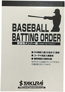 5枚複写×24試合分 メンバー表 154732 野球 Promarkプロマーク