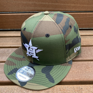 USA正規品 Newera ニューエラ 9FIFTY ヒューストン アストロズ ASTROS スナップバックキャップ THE US Woodland 迷彩 カモフラージュ MLB