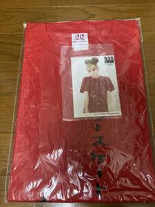 新品 未使用 菅谷梨沙子(Berryz工房) 名言Tシャツ＆生写真セット レッド Lサイズ ハロプロキッズ10周年記念グッズ