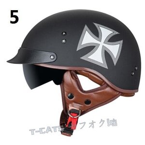 ☆新品人気 ハーフヘルメット 内蔵ゴーグル 半帽ヘルメット バイクヘルメット 半キャップ ヘルメットVF02 男女兼用 A サイズ：XXL-5