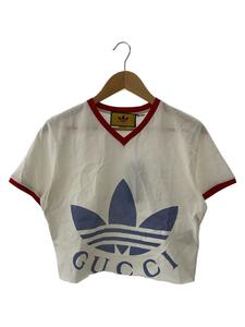 adidas◆22SS/アディダス/グッチ/クロップドTシャツ/L/コットン/WHT/693637