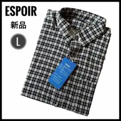 【新品】　シャツ　チェック　長袖　ESPOIR  Lサイズ　男性　綿100%