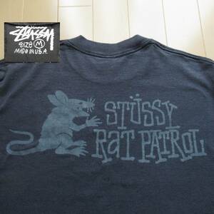 ★即決送込★黒タグ 90s STUSSY USA製 old oldstussy rat patrol ラットパトロール ステューシーオールド Tシャツ Tee T-shirt m l xl surf