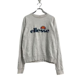 ellesse ロゴ スウェット トレーナー レディース XL ホワイト エレッセ ビッグサイズ ビッグロゴ 古着卸 アメリカ仕入 a606-5470