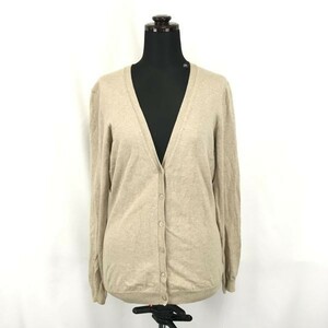 UNIQLO★長袖コットンカーディガン【women’s size -L程度/ベージュ/beige】long sleeve cardigan/Tops◆BG933