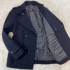 【極美品/M】バーバリーブラックレーベル ナポレオンコート ピーコート BURBERRY BLACK LABEL Pコート ジャケット 黒 メタルボタン ノバ