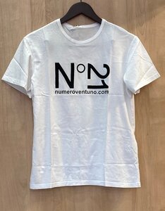 クリーニング済　N°21 ヌメロヴェントゥーノ 　半袖Tシャツ　表記36　ホワイト×ブラック　