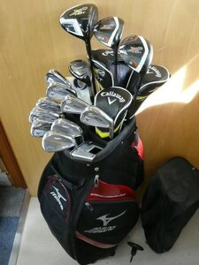 Callaway・Mizuno セット！ X2 HOT DR＆FW、MP-63 アイアン、MP CLK UT、MP-T11 ウェッジ、Cleveland パター、ミズノ キャディバッグ付き