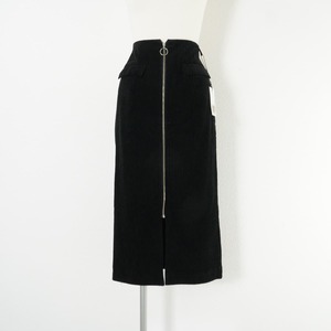 未使用 The Virgnia ザヴァージニア Corduroy Long Tight Skirt コーデュロイロングタイトスカート ジップアップ 黒