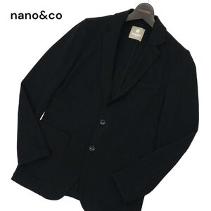 nano&co ナノユニバース 通年 マイクロ鹿の子 2B カットソー テーラード ジャケット Sz.S　メンズ 黒　C4T02903_3#O