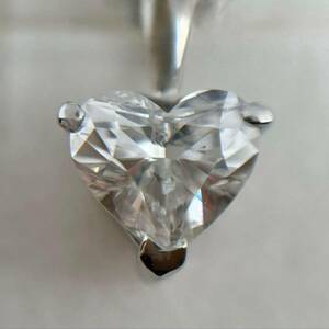 ハートシェイプ ダイヤモンド 1.00ct☆ネックレス　 Pt850　人気の1粒ダイヤ 　約39cm　4.9g　新品仕上げ加工済！