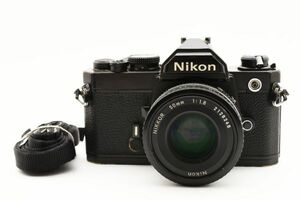 [良品] ニコン Nikon FM 一眼レフ 35mm フィルムカメラ ブラック 黒 + Ai-s NIKKOR 50mm f/1.8 2192378