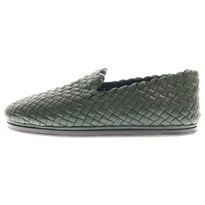 BOTTEGA VENETA ボッテガヴェネタ Intrecciato Leather Loafers イントレチャート レザースリッポン グリーン 611145 VBSN0