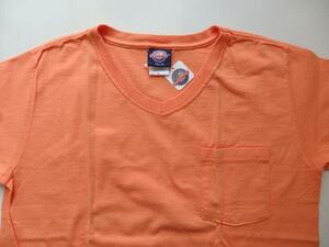ジャンク 新品 Goodwea グッドウェア スリムフィット VネックポケットTシャツ ジャンク品 折焼けあり オレンジ サイズL