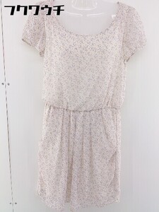 ◇ PROPORTION BODY DRESSING プロポーションボディドレッシング 花柄 半袖 ミニ ワンピース サイズ2 ピンク系 レディース