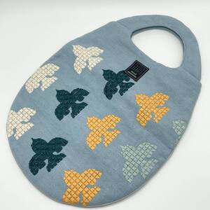 【2234】新品 タグ付き mina perhonen ミナペルホネン エッグバッグ eggbag ys9929 robin ロビン 鳥 ブルー 水色