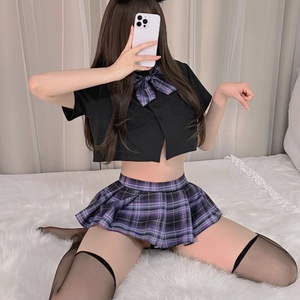 Pe1686T 可愛いランジェリー　少女　学生制服「トップス・Tバック・ミニスカート４点セット」　ベビードール　コスプレ衣装