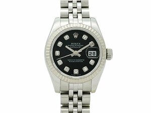 ロレックス ROLEX デイトジャスト 179174G K18WG/SS ブラック文字盤 V番台 自動巻 レディース腕時計 仕上げ済