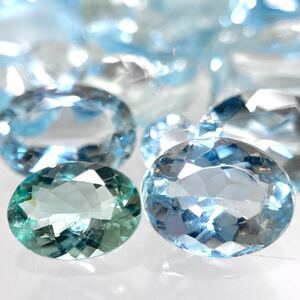 1円〜!!大量!!〔天然アクアマリンおまとめ124.5ct〕n 約24.9g ルース 裸石 宝石 ジュエリー jewelry aquamarine ベリル w5 20