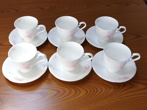 A1340◆NIKKO■ニッコー■fine bone china■カップ&ソーサー6客セット■ファインボーンチャイナ◆ 洋食器