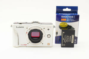 【中古美品】 パナソニック　Panasonic LUMIX DMC-GF2 12.1MP バッテリー・充電器付き　動作確認済 白 2249056