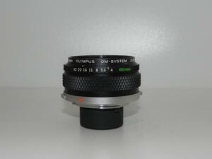 OLYMPUS OM-SYSTEM ZUIKO AUTO MACRO 80mm/f4 レンズ+レンズアタブダ-セット(中古品)