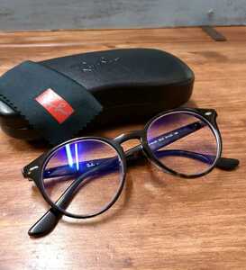 美品☆RayBan レイバン サングラス 眼鏡フレーム RB2180-VF ボストン型 ラウンド ケース付き サイドロゴ