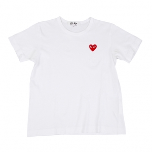 プレイ コムデギャルソンPLAY COMME des GARCONS ハートワッペンTシャツ 白L 【レディース】