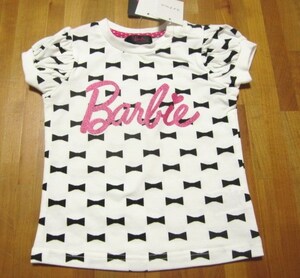 *送料無料*新品*90*Barbie*半袖Tシャツ*ブラックリボン*バービー*パフスリーブ*