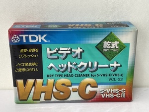 【未使用】TDK 乾式 ビデオヘッドクリーナー S-VHS-C用　VCL-22 (Factory Sealed) TDK VHS-C Dry Type Head Cleaner Tape Made In Japan