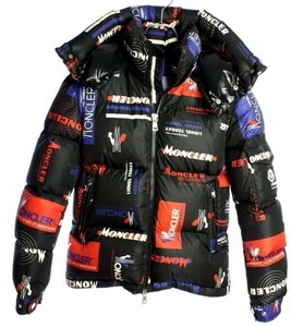 29万2600円　モンクレール 総柄 ナイロン ダウン ジャケット ブラック MONCLER 国内正規品 #A5