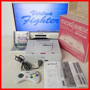 動作品 SS セガサターン 本体 HST-3220 箱付 +バーチャファイター 等 ソフト2本 まとめてセット SEGA SATURN【20