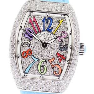 フランクミュラー FRANCK MULLER V29QZDCD ヴァンガード カラードリーム 全面ダイヤ クォーツ レディース 美品 _636931【ev15】