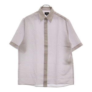 FENDI フェンディ FF logo printed silk Shirts FFロゴ 半袖シャツ 12CPF-21-4423 ピンク