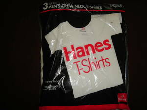 【新品】デットストック Hanes ヘインズ　コットン 3枚パック Tシャツ Mサイズ クルーネック 90年代 レア ビンテージ 無地