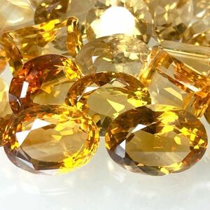 ［天然シトリンおまとめ 300ct］u ◎重量約120g ルース 裸石 宝石 ジュエリー jewelry citrine 黄水晶 クォーツ 