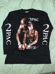 極美品 90s 2PAC Tシャツ TUPAC ロングスリーブTシャツ 黒 ブラック THE ROXX サイズXL 長袖 ロンT オーバーサイズ