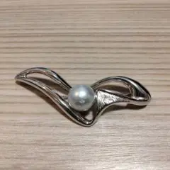 SILVER デザイン パール ブローチ 15.0mm