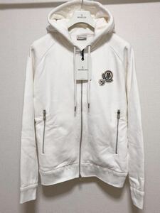 未使用 MONCLER MAGLIA CARDIGAN パーカー モンクレール XL 正規品 送料無料 ワッペン スウェット フード トレーナー プルオーバー