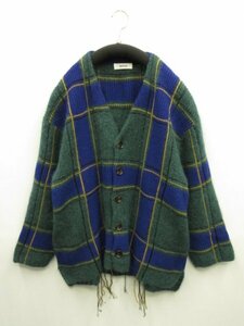 ズッカ　ZUCCA★定価￥53900(税込）モヘヤ混チェック柄デザインカーディガン◆サイズM