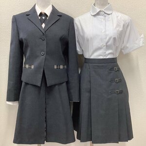 I718/T408(中古)栃木県 作新学院高校 女子制服7点 /旧制服/情報科学部/M-56/M/W66/丈51/ブレザー/ベスト/ブラウス/スカート/タイ/卒業生品