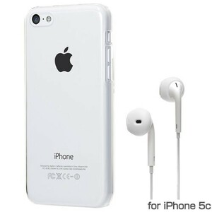 スマホケース カバー iPhone5c Bluevision クリアー ポリカーボネート Apple EarPods イヤホン専用シリコンカバー付