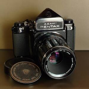 正常動作品 PENTAX 67 ペンタックス 6×7 レンズセット MACRO-TAKUMAR/ 6X7 135mm F4 ② モルト交換済み シャッターOK 中判カメラ