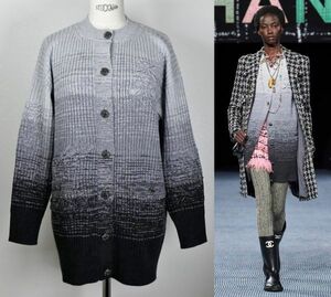 22AW CHANEL シャネル 装飾 ココマーク ボタン グラデーション カシミヤ ニット カーディガン コート 34 cardigan b7027