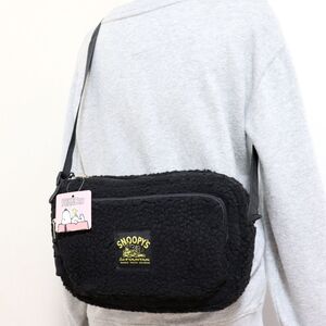 ★スヌーピー ピーナッツ SNOOPY PEANUTS 新品 高品質 もこもこ フリース カジュアル ショルダー バッグ BAG [1118SBAG-BLK] 一 六★QWER★