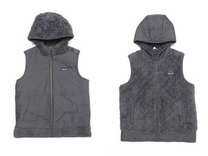 TH7900□定価16,000円*パタゴニア/patagonia*リバーシブル*フリース×タフタ*25221*ウィメンズ ロス ガトス フーデッド ベスト*グレー系*M