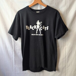 CREAM SODA クリームソーダ Black Cats Tシャツ メンズ L 半袖 カットソー 黒 プリント ロカビリー パンク ロック