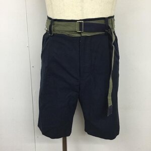 Sacai 1 サカイ パンツ ショートパンツ 19-01878Ｍ RAYONBELTEDSHORTS ハーフパンツ ショートパンツ 紺 / ネイビー / 10120951